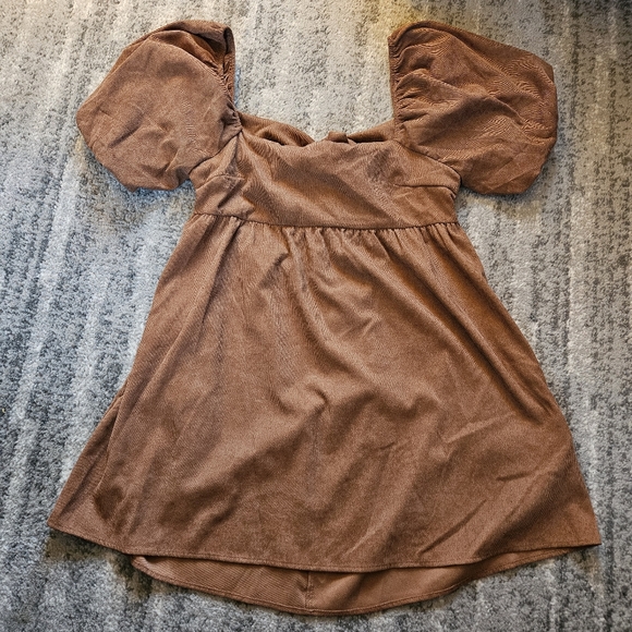 Francesca's Collections Dresses & Skirts - Audry Park Francesca's Brown Corduroy Babydoll Dress, Size XL